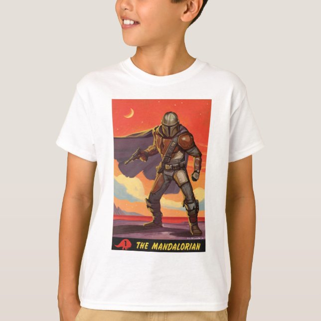 Vintage Style Mandalorian Halftone Art T-Shirt (Front)