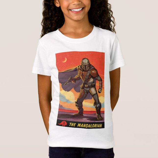 Vintage Style Mandalorian Halftone Art T-Shirt (Front)