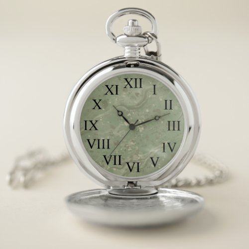 Vintage Style Marble Print Pocket Watch 