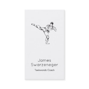 Vintage Style Martial Arts Business Card - Black