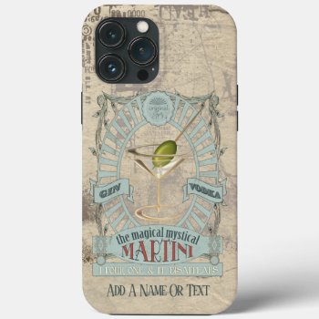 Vintage Style Martini Glass Cocktail Advertising Iphone 13 Pro Max Case by LaBoutiqueEclectique at Zazzle