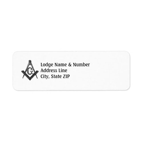 Vintage Style Masonic Lodge Address Label