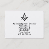 Vintage Style Masonic Lodge Business Card