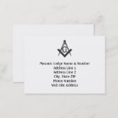 Vintage Style Masonic Lodge Business Card (Front/Back)