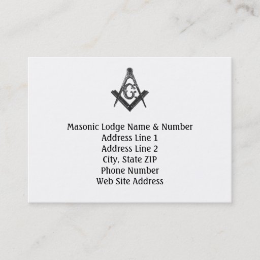 Customizable Vintage Style Masonic Lodge Business Card