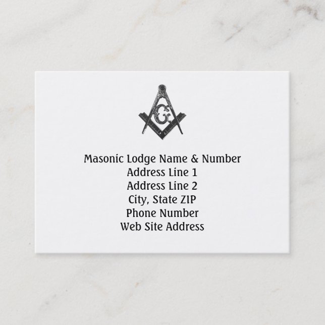 Vintage Style Masonic Lodge Business Card (Front)