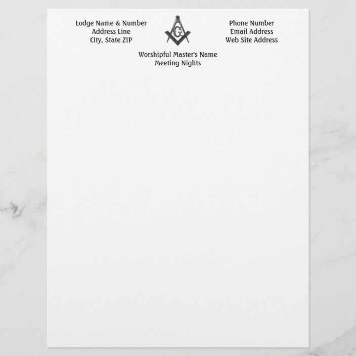 Vintage Style Masonic Lodge Letterhead