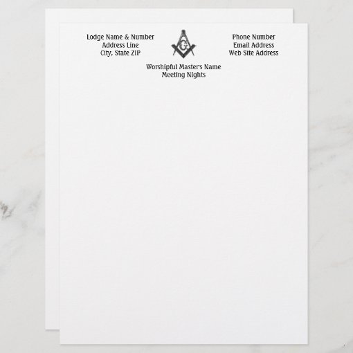 Vintage Style Masonic Lodge Letterhead Zazzle