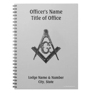 Vintage Style Masonic Lodge Officer's Notebook