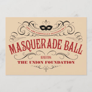 Vintage Style Masquerade Ball Invitations