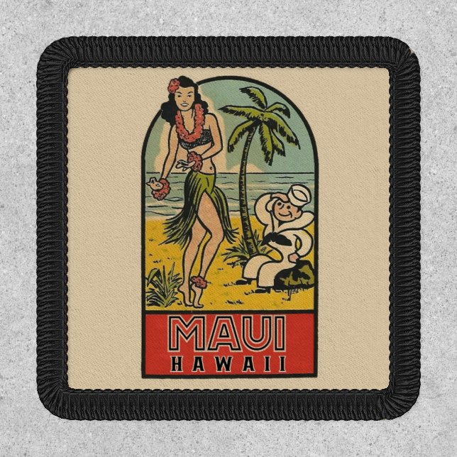 Vintage style Maui, Hawaii Travel  Patch (Front)