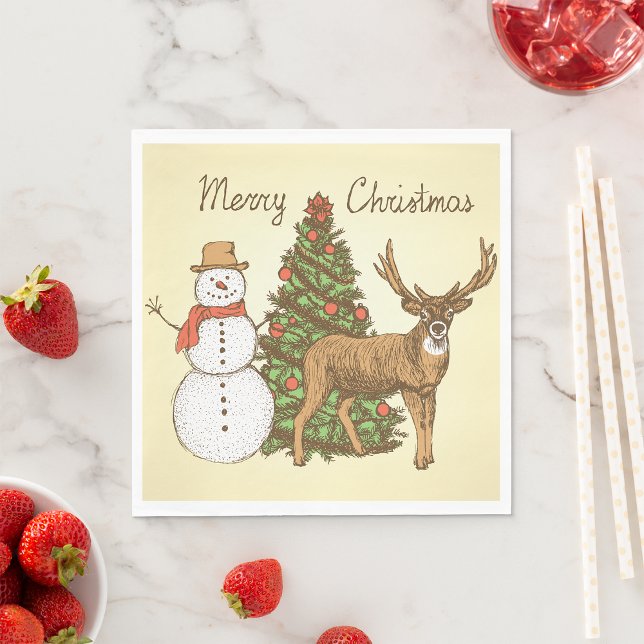Vintage Style Merry Christmas Napkins (Creator Uploaded)