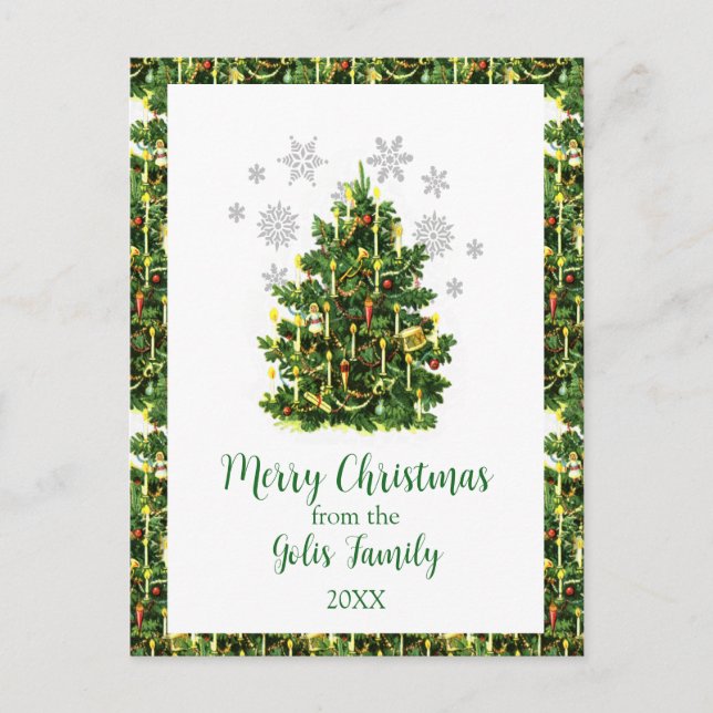 Vintage Style Merry Christmas  Postcard (Front)