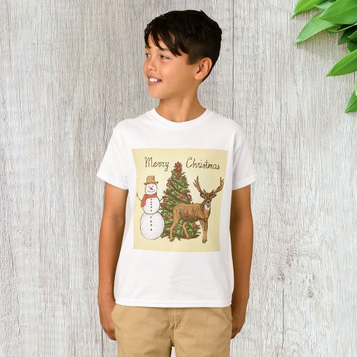 Vintage Style Merry Christmas T_Shirt