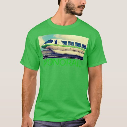 Vintage Style Monorail Design T_Shirt
