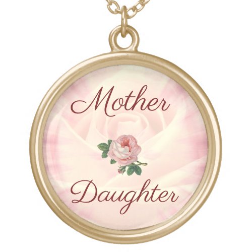 Vintage style MotherDaughter Rose Necklace