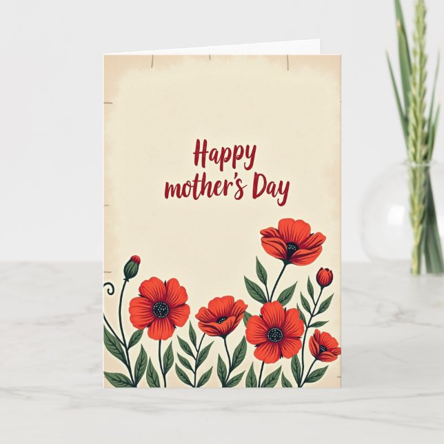 Vintage Style Mothers Day Card (Front)