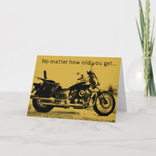 Vintage Style Motorcycle Birthday Card