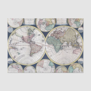 Vintage Style Multiple Colorful Globes Tissue Paper