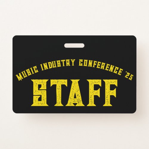 Vintage_Style Music Industry Conference Staff Badge