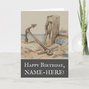Vintage Style Nautical Themed Birthday Card
