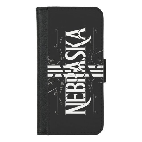 Vintage Style Nebraska Text Design iPhone 87 Wallet Case