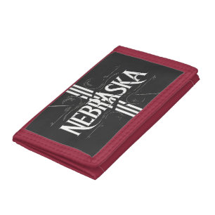 Vintage Style Nebraska Text Design Trifold Wallet