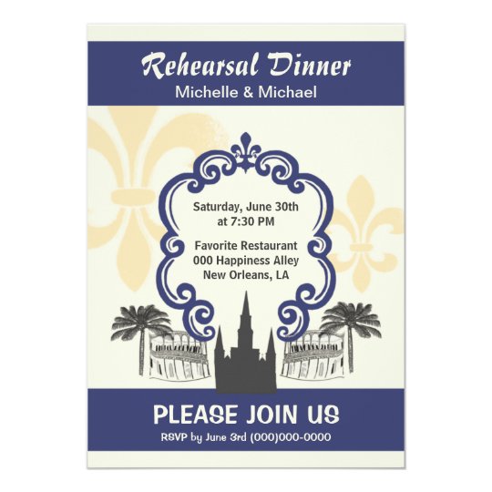 Vintage Style New Orleans Wedding Event Blue Invitation | Zazzle.com