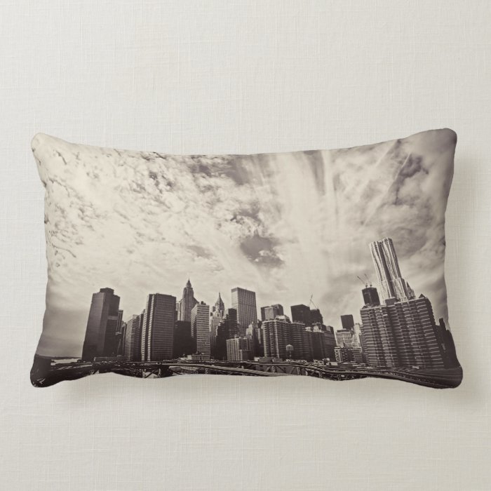 Vintage Style New York City Skyline Throw Pillow