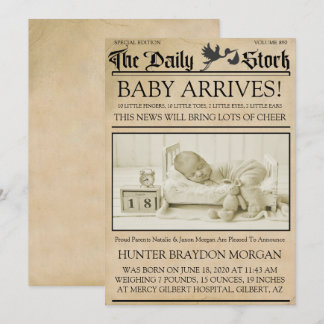 Vintage Style Newsletter Birth Announcement