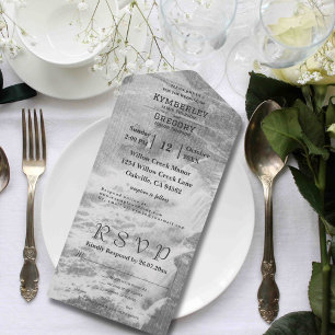 Vintage Style Niagara Falls Black White Email All In One Invitation