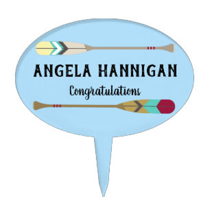 Vintage-style Oars Cake Topper