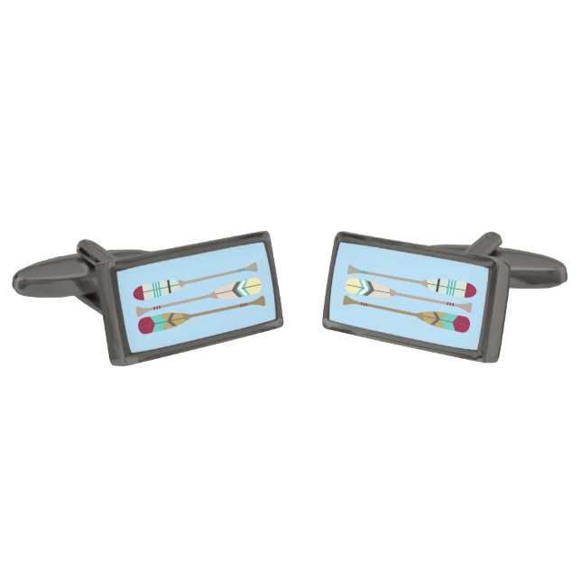 Vintage-style Oars Cufflinks (Angled)