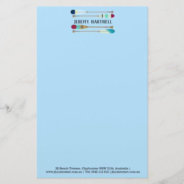 Vintage-style Oars Stationery (Front)