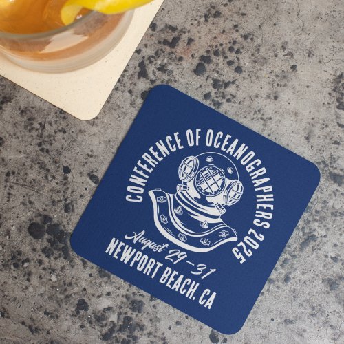 Vintage_Style Oceanography Conference Square Paper Coaster