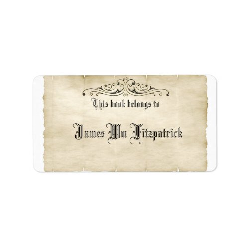 Vintage Style Old Parchment Add Your Name Label
