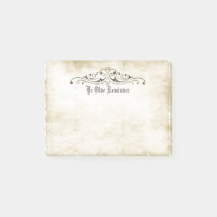 Vintage Style Old Parchment "Ye Olde Reminder" Post-it Notes