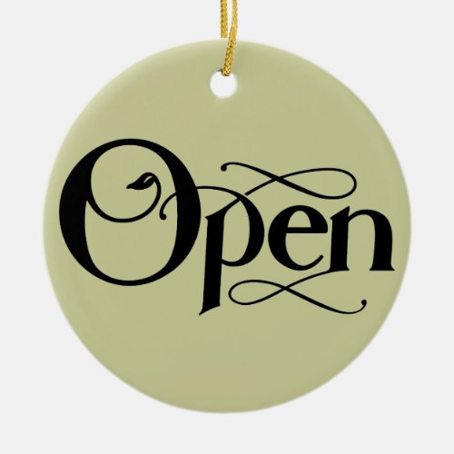 Vintage Style Open Closed Sign Ceramic Ornament