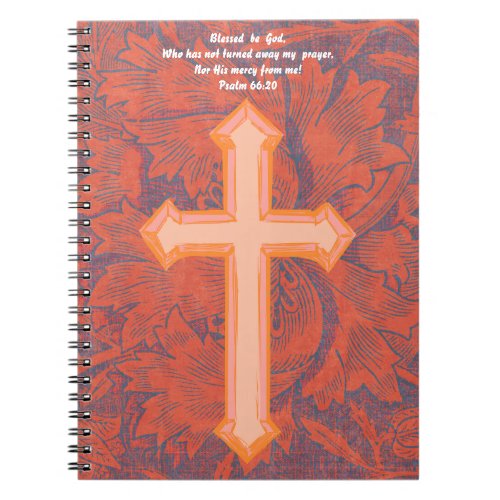 Vintage Style Orange Cross Faith Prayer Journal
