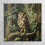 Vintage Style Owl in Enchanted Forest Ceramic Tile<br><div class="desc">Vintage Style Owl in Enchanted Forest art.</div>