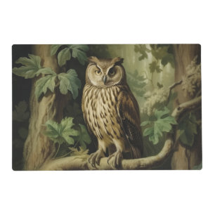 Vintage Style Owl in Enchanted Forest Placemat