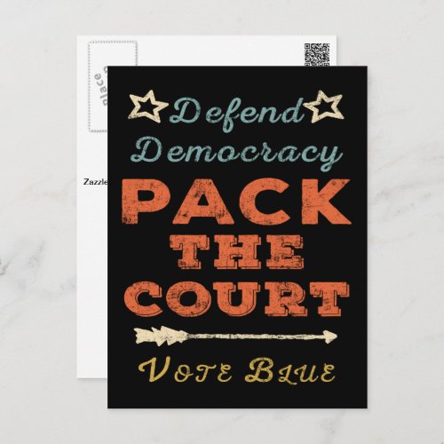 Vintage Style Pack the Court Defend Democracy Postcard