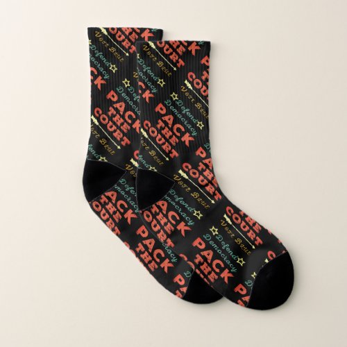 Vintage Style Pack the Court Defend Democracy Socks