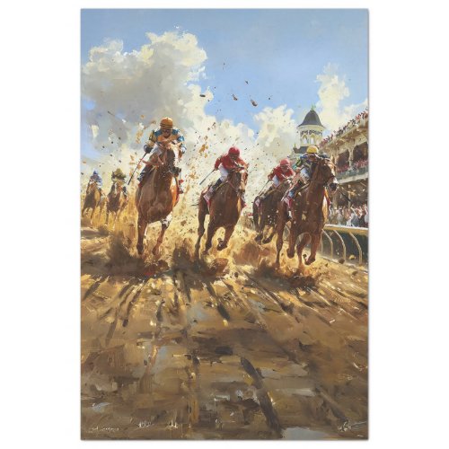 Vintage Style Painting Kentucky Derby Decoupage Tissue Paper