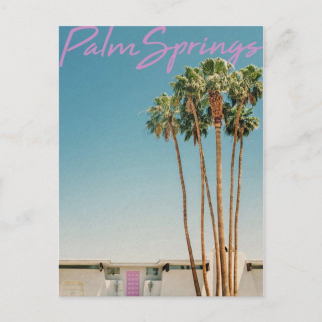 Vintage Style Palm Springs Travel Postcard (Front)