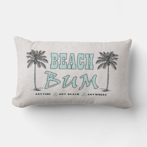 Vintage Style Palm Trees Beach Bum Lumbar Pillow