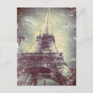 Vintage Style Paris Post Card, The Eiffel Tower Postcard