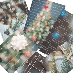 Vintage style pastel blue Christmas Wrapping Paper Sheets
