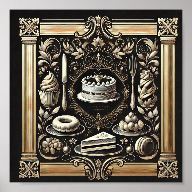 Vintage-Style Pastry & Baking Poster (Front)