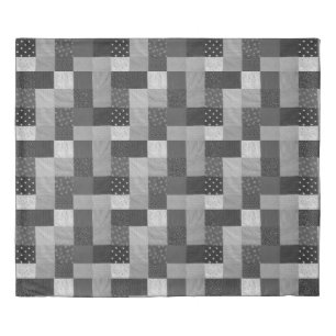 vintage style patchwork fabric design black white duvet cover